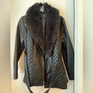Leather coat, good length cute and warm for fall and winter season.